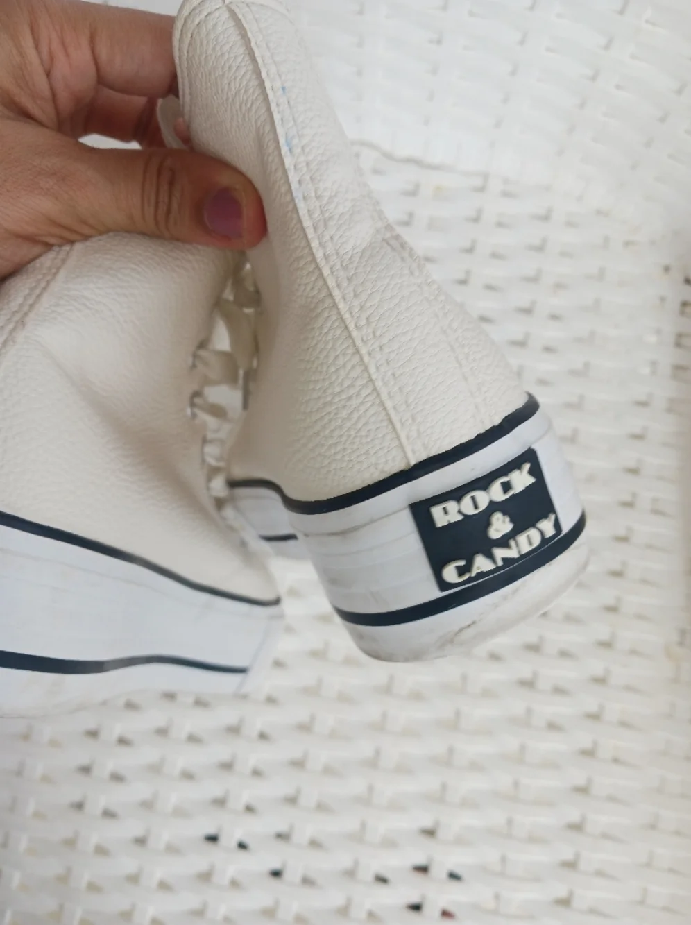 Rock & Candy By Zigi Women White Platform High Top Sneakers